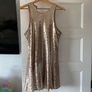 Free People Gold Sequin mini dress